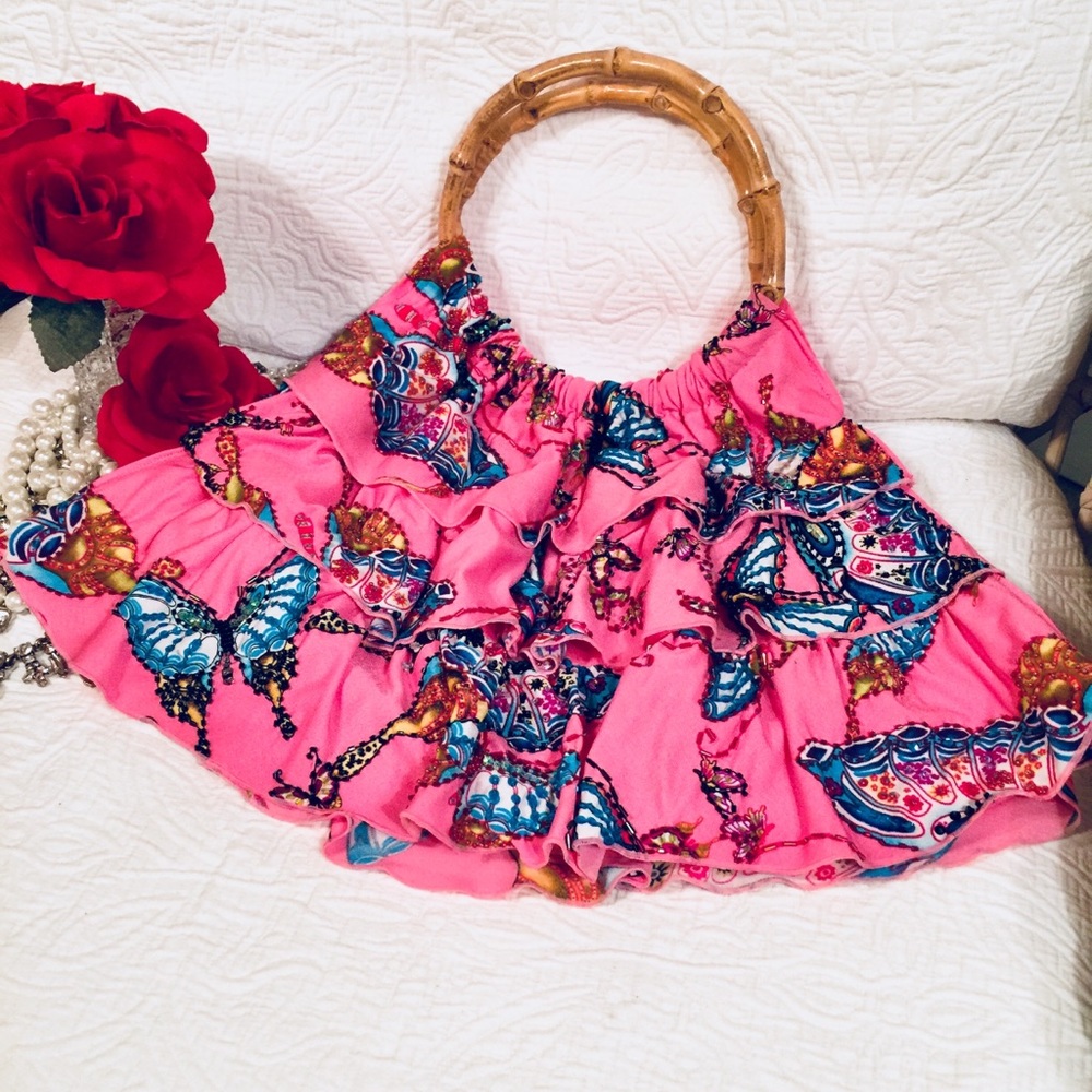 Mystique Embellished Ruffle Bamboo Purse